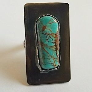Nevada Turquoise Sterling Silver Statement Ring